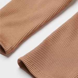 Tan Ribbed Leggings